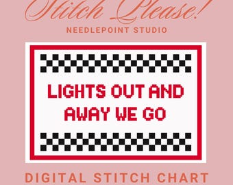 Lights Out and Away We Go F1 - Digital Needlepoint / Cross Stitch Chart