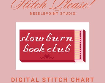Slow Burn Book Club Matchbox Digital Needlepoint / Cross Stitch Chart