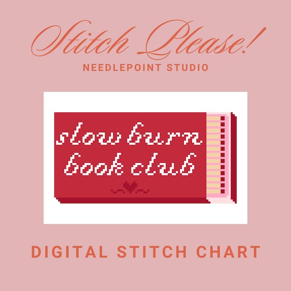 Slow Burn Book Club Matchbox Digital Needlepoint / Cross Stitch Chart