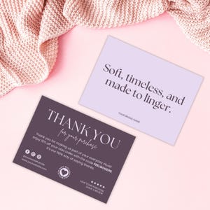 Fragrance business cute  Thank You Card , Canva Editable Design for Luxury Brands and Businesses, Sophisticated Customer Appreciation Cards
