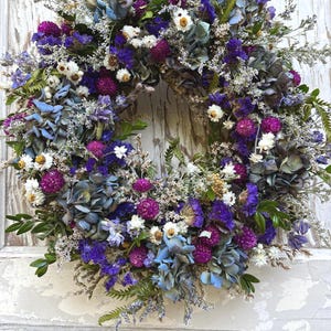 Dried flower wreath, Cottage wreath, Summer wreath, Boho ,