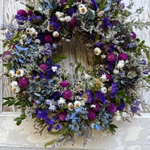 Dried flower wreath, Cottage wreath, Summer wreath, Boho ,