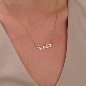 14K Solid Gold Custom Name Necklace: Personalized Pendant
