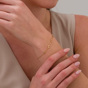 Pulsera con letras y símbolos personalizados, regalo de joyería delicado personalizado, pulsera ajustable con dije de nombre