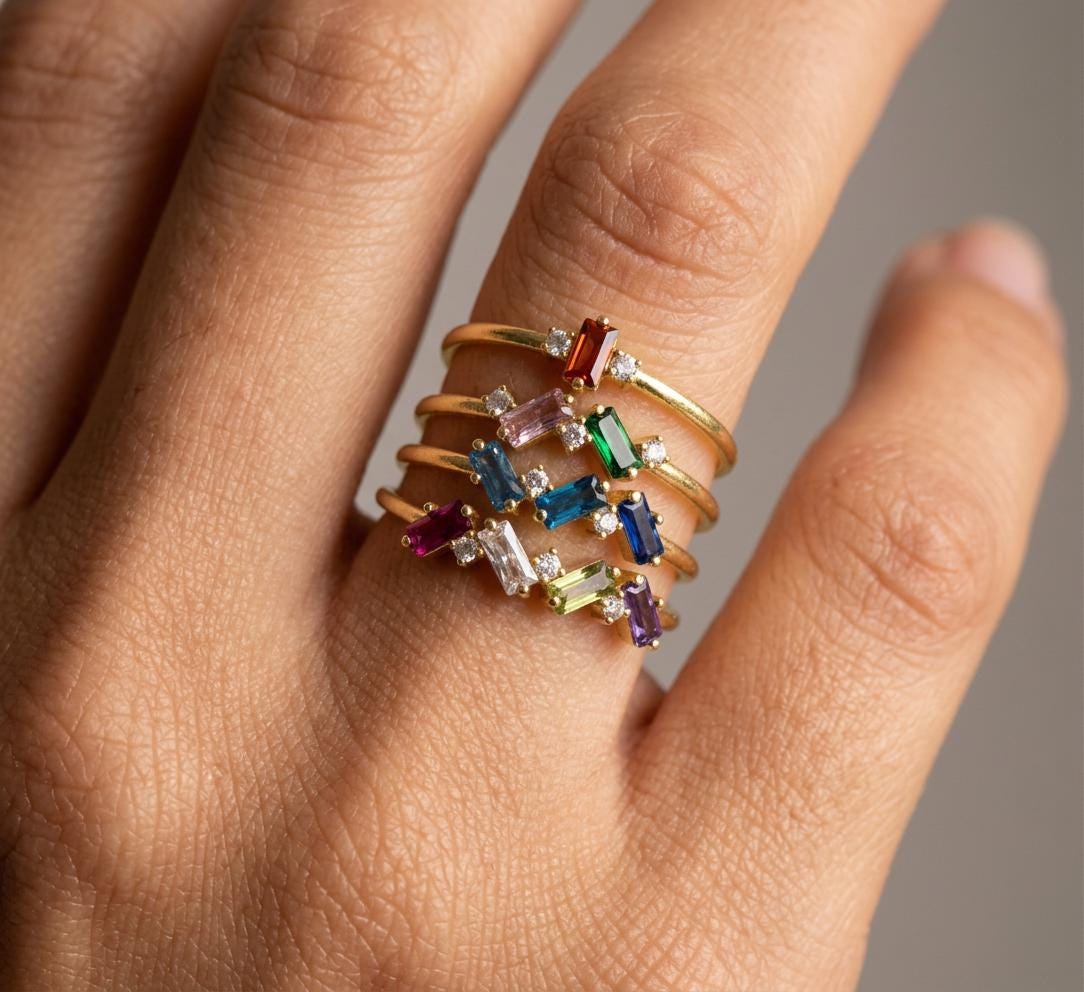 Elegant Stone Ring - Etsy