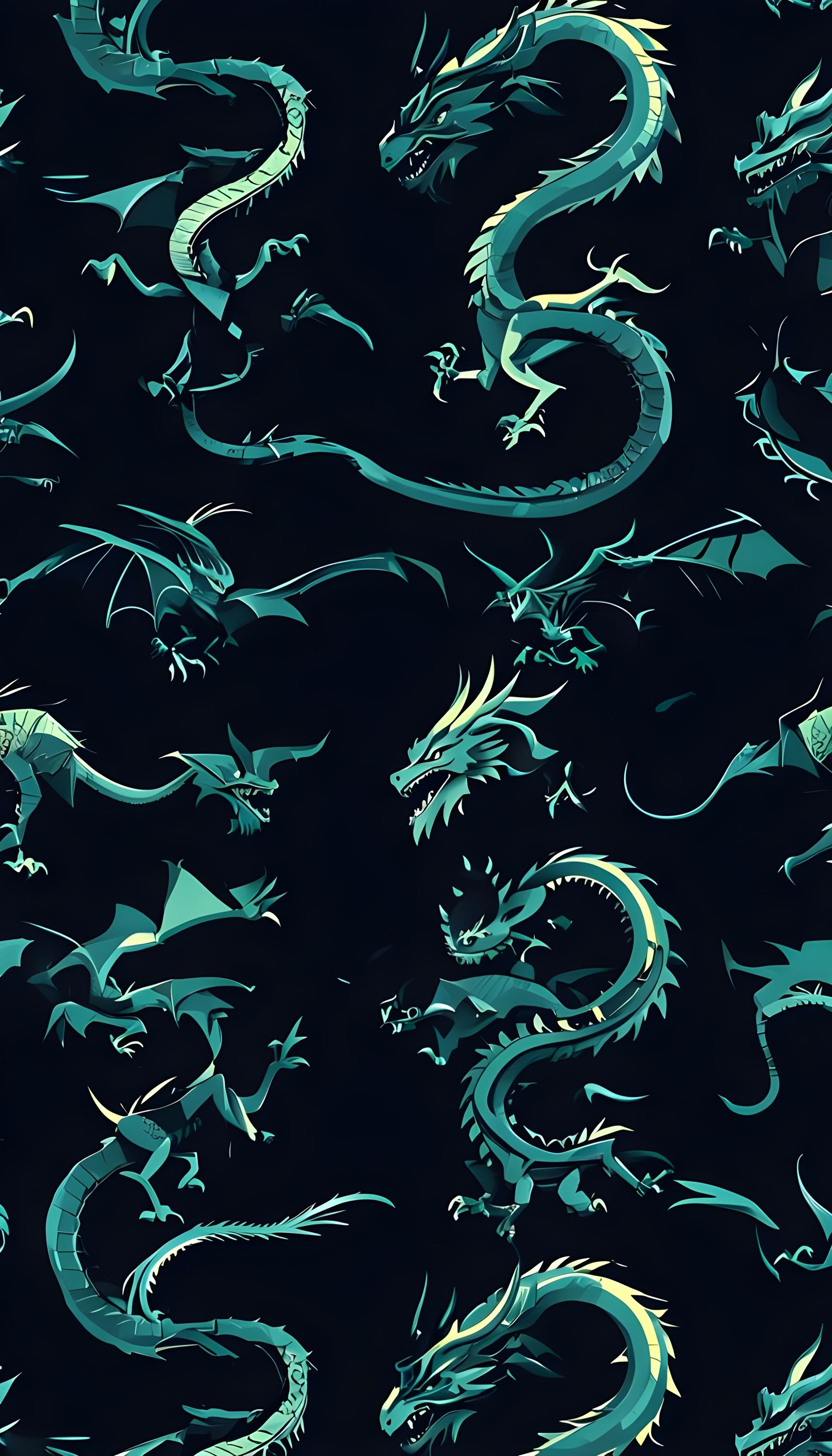 Dragon Draco Design and Pattern for Various Uses - Pack of 3 High ...
