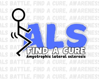 ALS Awareness PNG: Cornflower Blue, Find a Cure (Digital Download)