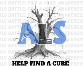 ALS Awareness Ribbon, Dead Tree PNG (Digital Download)