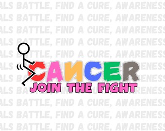 Fight Cancer Awareness PNG: Stickman Humping Cancer (Digital Download)
