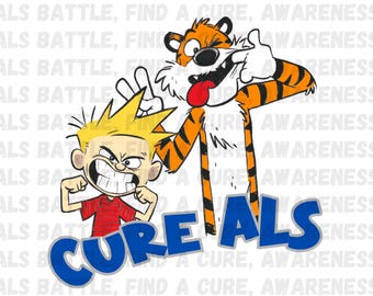 Cure ALS Calvin and Hobbes PNG: Floral Awareness Design (Digital Download)