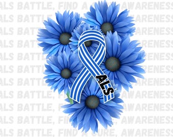 ALS Awareness Ribbon PNG: Cornflower Design (Digital Download)