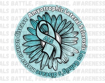 ALS Awareness Ribbon & Cornflower PNG (Digital Download)