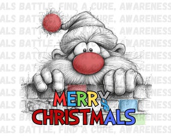 ALS Awareness PNG: Raise Awareness Christmas Santa Digital Download
