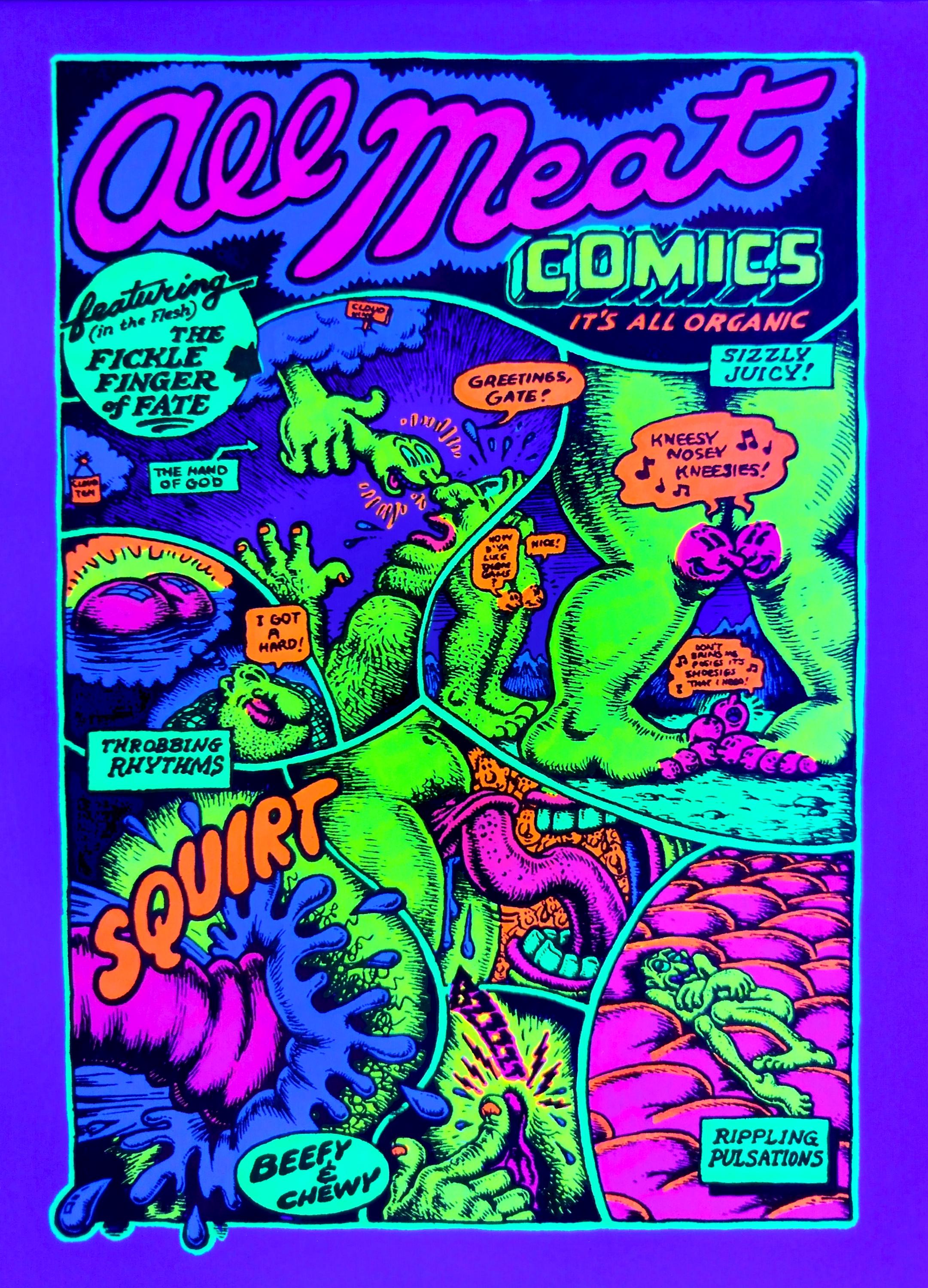 ALL MEAT COMICS Sexy Black Light Uv Mini Poster 8.5