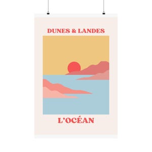 Póster vertical mate vintage The Ocean - Art Déco Dunas y Landas