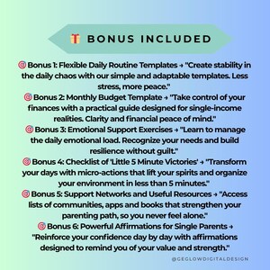 Single Parent Guide Ebook: Family Wellness, Mental Health Planner (PDF, EPUB, DOCX) image 5