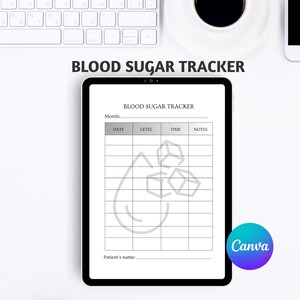 Track your blood sugar with ease! This printable and digital Blood Sugar Tracker & Weekly Log Planner helps you monitor levels daily. Includes a 37-page bonus planner for full diabetic wellness management. Instant download, easy to use on tablet or print. Perfect for anyone managing diabetes or tracking glucose. Compatible with Canva for personalization. Start organizing your health today!