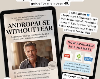 Mens Wellness, Andropause Guide for Men 40+, Energy, Focus, Hormones, Prostate, Gentlemen (Digital Download)