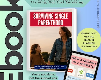 Single Parent Guide Ebook: Family Wellness, Mental Health Planner (PDF, EPUB, DOCX)