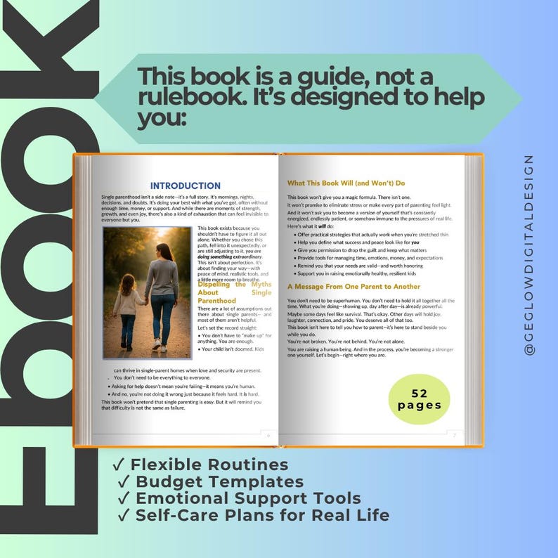 Single Parent Guide Ebook: Family Wellness, Mental Health Planner (PDF, EPUB, DOCX) image 3