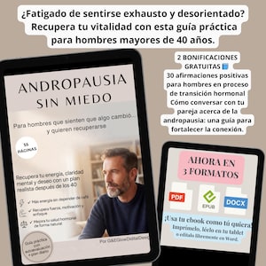 Guia Andropausia, Ebook Andropausia Guide for Men, Hormone Transition, Wellness Kit (PDF + EPUB + DOCX)