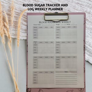 Track your blood sugar with ease! This printable and digital Blood Sugar Tracker & Weekly Log Planner helps you monitor levels daily. Includes a 37-page bonus planner for full diabetic wellness management. Instant download, easy to use on tablet or print. Perfect for anyone managing diabetes or tracking glucose. Compatible with Canva for personalization. Start organizing your health today!