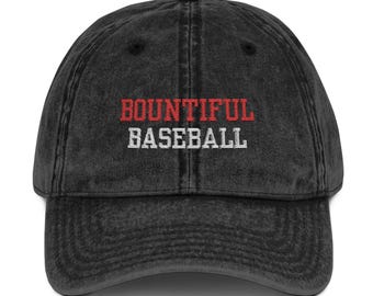 Embroidered Vintage Cap, Bountiful Baseball Hat, baseball Cap, Retro Style Headwear, Bountiful High School Gift