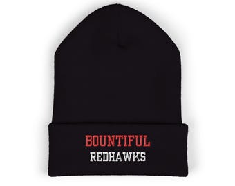 Embroidered Redhawks Beanie, Winter Hat for Men and Women, Classic Cuffed Beanie, Knit Cap, Ski Gear, Snow Beanie, Warm Skull Cap