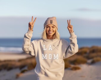 Lacrosse Mom Sweatshirt, Lacross Sticks Sports Shirt, Unisex Crewneck Jumper, Mother's Day Gift, Long Sleeve Athletic Top