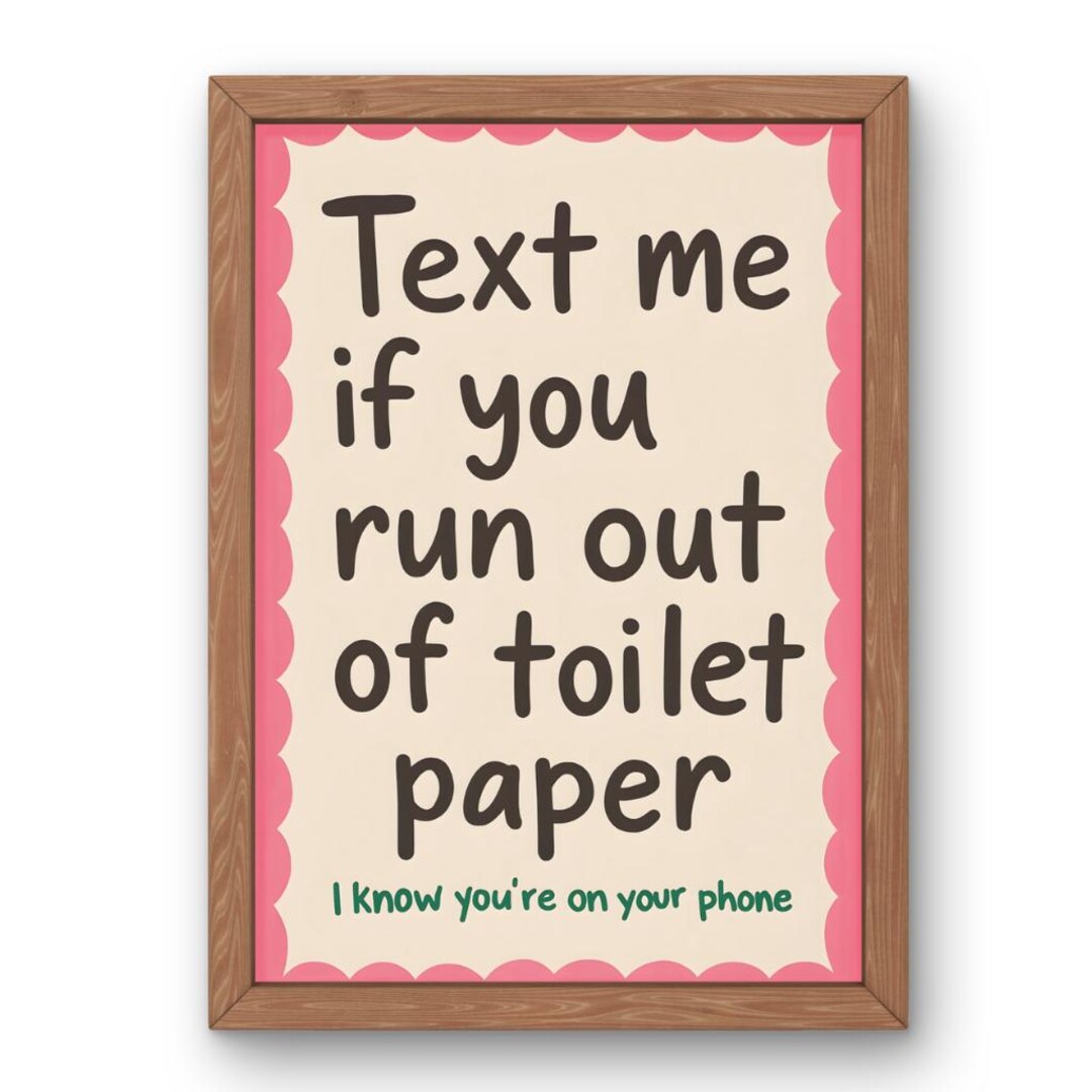 Funny Bathroom Wall Art Printable, Guest Bathroom Sign, Toilet Paper ...