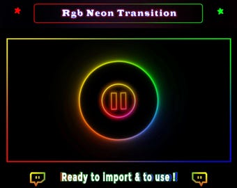 RGB Neon Lofi Twitch Transition - Twitch Stinger Transition - Red - Blue - Green - Minimalist Transitions - Add On Stream - Cute Decoration
