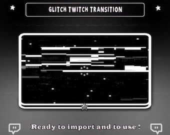 Animated Black & White Glitch Transition - Dark Stinger - CRT - Cyber Overlay - Sci-Fi - Futuristic Scene - VCR - Add On Stream - Streamlabs