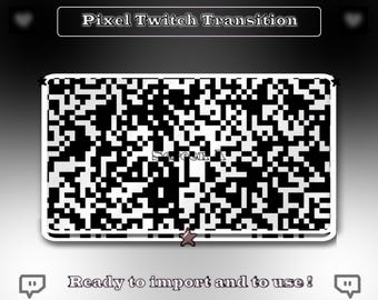 Retro Pixel Transition Overlay - 1980s - Old School Games - Black - 8 Bit - Pixelated - Twitch Stream - Add On Stream - Streamlabs - OBS