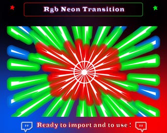 Animated RGB Neon Twitch Transition - Colorful Beam - Retro Neon Lights - Colors Blast - Twitch Stinger - Add on Stream - Streamlabs - OBS