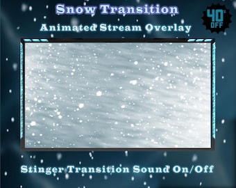 Snow Transition Overlay - Winter Stinger Transition - Chritmas - Animated Stream Overlay - Add On Stream - Obs Digital