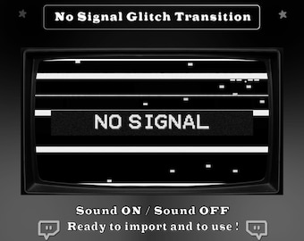 Dark Retro TV Transition - Glitch Twitch Stinger Transition - No Signal - VCR - Scary Stream - B&W CRT - Add On Stream - Streamlabs - Obs