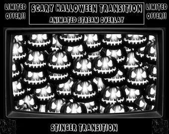Scary Halloween Transition - Spooky Pumpkin - Dark - Horror - Creepy Stinger Transition - Add on Stream - Animated Twitch Overlay