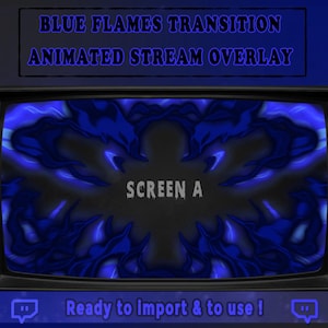 Blue Flames Stinger Transition - Fire Lava - Blue Fire Twitch Transition - Add On Stream - Obs - Streamlabs