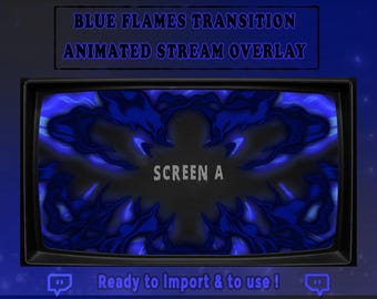 Blue Flames Stinger Transition - Fire Lava - Blue Fire Twitch Transition - Add On Stream - Obs - Streamlabs