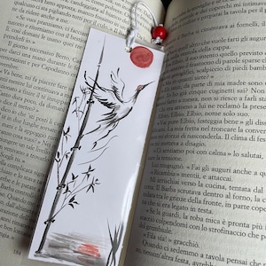 Segnalibro dipinto a mano – Opera artigianale moderna giapponese – Regalo originale per lettori e lettrici