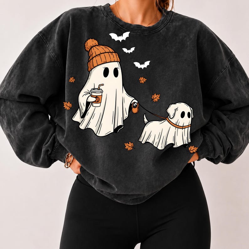Cachorro Fantasma de Halloween PNG SVG, Fantasma Fofo svg, Fantasma Assustador, Temporada Assustadora, Halloween Fofo, Presente de Halloween, Presente para Ela imagem 2