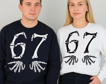 Six Seven 67 Meme Funny Hands SVG PNG Bundle | Viral Internet Meme Humor | Gen Z Trend | 67 Skeleton Hands Design | Funny Sports Gift Shirt