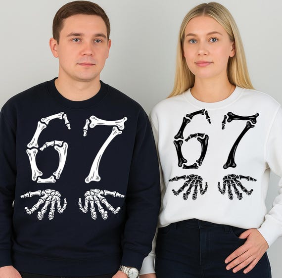 Six Seven 67 Meme Funny Hands SVG PNG Bundle | Viral Internet Meme Humor | Gen Z Trend | 67 Skeleton Hands Design | Funny Sports Gift Shirt