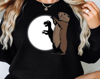 Funny Groundhog Day PNG: Dinosaur Shadow Puppet Design (Digital Download, SVG/PNG Files)