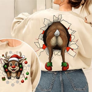 Christmas Reindeer PNG Front and Back, Funny Xmas PNG, Tis The Season PNG, Preppy Christmas png, Coquette Christmas Movie, Christmas png