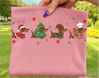 Dachshund Dog PNG | Christmas Dachshund PNG | Funny Wiener Dog Christmas Clipart | Cute Holiday Puppy PNG | Dog Lover Sublimation Design