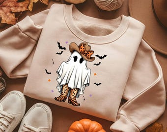 Cowboy Ghost Halloween Design: Western PNG SVG for Sublimation