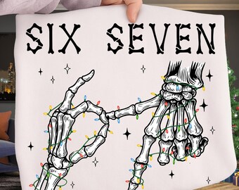 Six Seven Skeleton Hands PNG Bundle, Funny Spooky Meme PNG, 67 Meme Png, Gen Z png, Trendy Halloween, Funny Halloween Bones Clipart