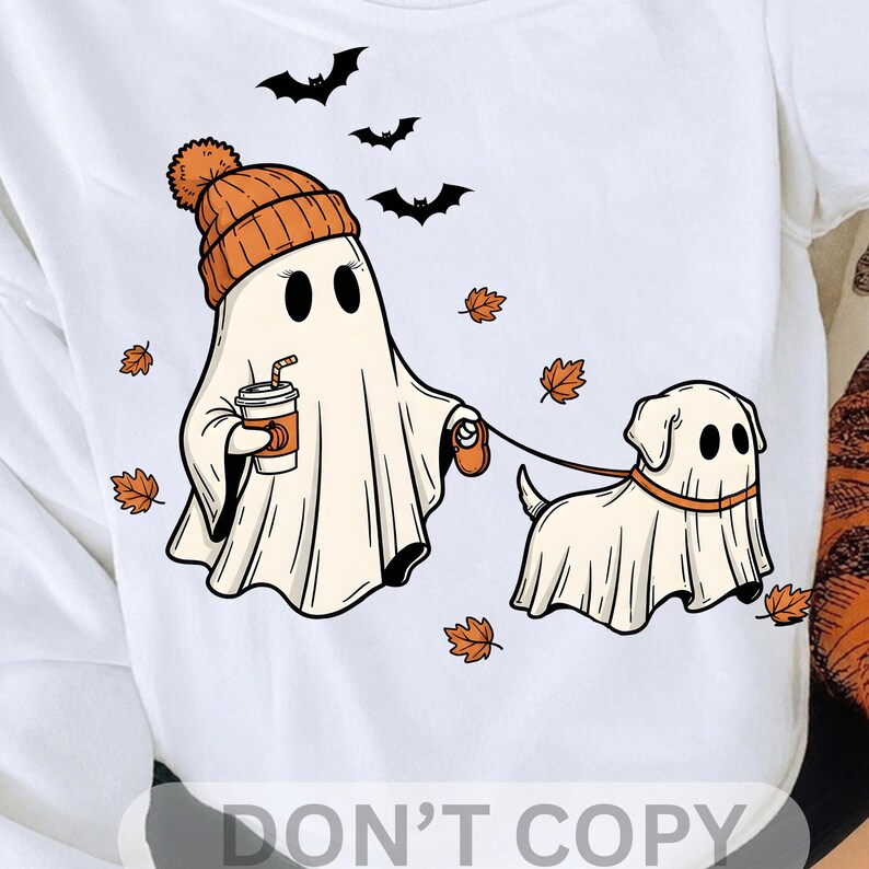 Cachorro Fantasma de Halloween PNG SVG, Fantasma Fofo svg, Fantasma Assustador, Temporada Assustadora, Halloween Fofo, Presente de Halloween, Presente para Ela imagem 6
