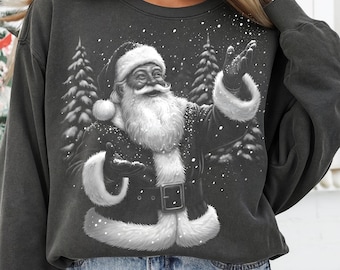 Realistic Vintage Santa Claus PNG Retro Christmas Shirt Design Classic Holiday Art Festive Santa Illustration Xmas PNG DTF Print